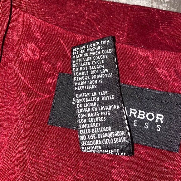 Sag Harbor Velvet Blazer Womens Size 8 Jacket Burgundy Floral Cuffs Open Front - Picture 6 of 6